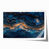 Glamorous Blue and Gold Abstract Wall Art – Luxury Modern Decor