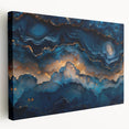 Glamorous Blue and Gold Abstract Wall Art – Luxury Modern Decor