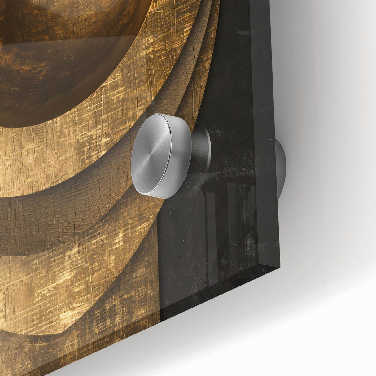 Bold Bronze Geometric Wall Art – Modern Glam Metallic Statement Piece