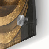 Bold Bronze Geometric Wall Art – Modern Glam Metallic Statement Piece