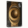 Bold Bronze Geometric Wall Art – Modern Glam Metallic Statement Piece