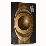 Bold Bronze Geometric Wall Art – Modern Glam Metallic Statement Piece