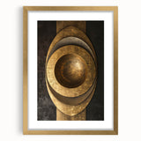 Bold Bronze Geometric Wall Art – Modern Glam Metallic Statement Piece