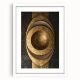 Bold Bronze Geometric Wall Art – Modern Glam Metallic Statement Piece