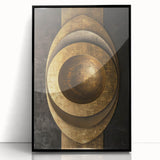 Bold Bronze Geometric Wall Art – Modern Glam Metallic Statement Piece