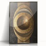 Bold Bronze Geometric Wall Art – Modern Glam Metallic Statement Piece