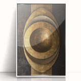 Bold Bronze Geometric Wall Art – Modern Glam Metallic Statement Piece