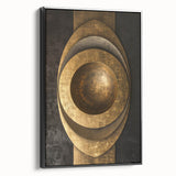 Bold Bronze Geometric Wall Art – Modern Glam Metallic Statement Piece