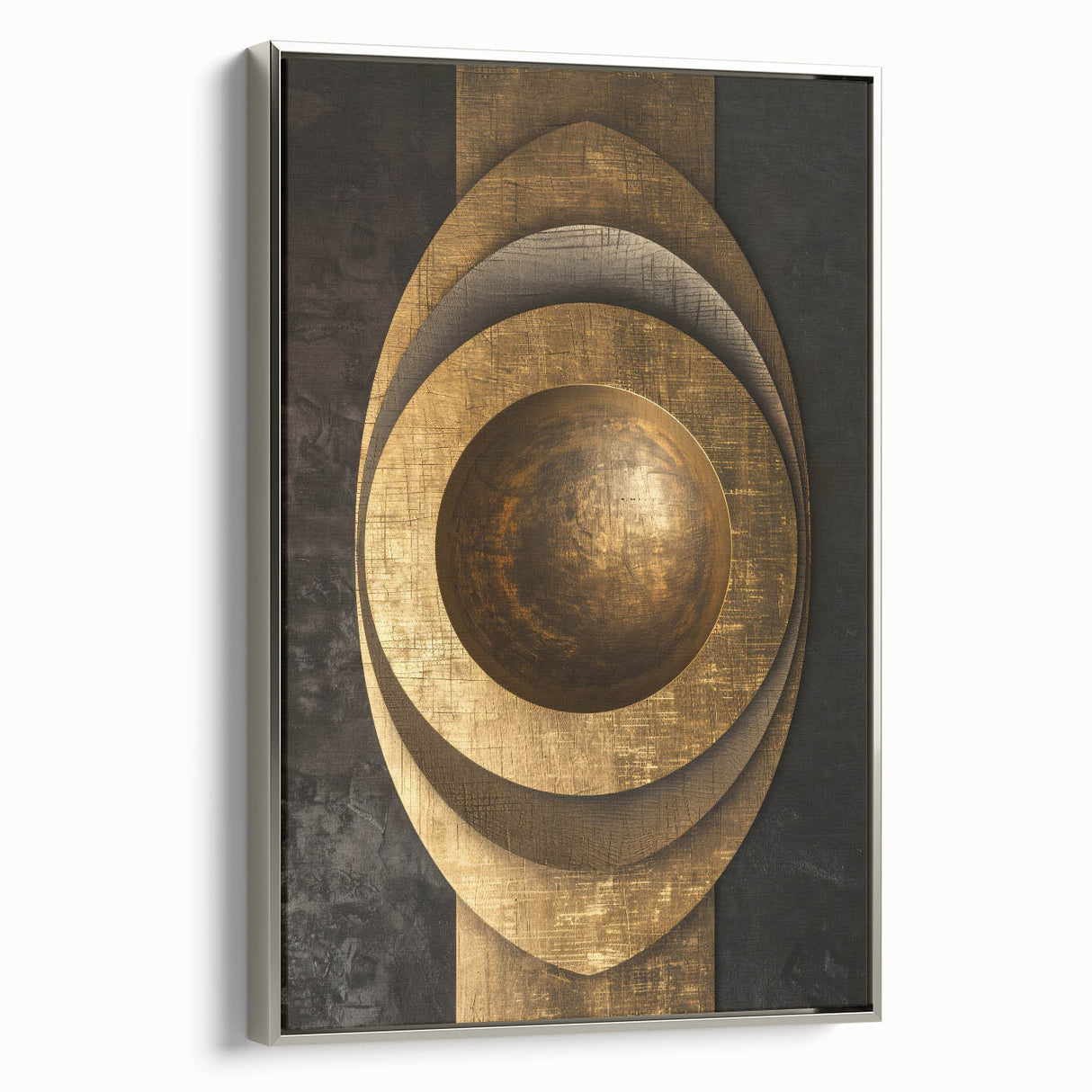 Bold Bronze Geometric Wall Art – Modern Glam Metallic Statement Piece