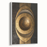 Bold Bronze Geometric Wall Art – Modern Glam Metallic Statement Piece