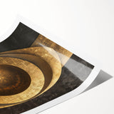 Bold Bronze Geometric Wall Art – Modern Glam Metallic Statement Piece