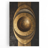Bold Bronze Geometric Wall Art – Modern Glam Metallic Statement Piece