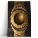 Bold Bronze Geometric Wall Art – Modern Glam Metallic Statement Piece