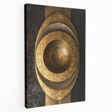 Bold Bronze Geometric Wall Art – Modern Glam Metallic Statement Piece