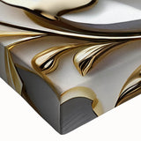 Glamorous White and Gold Floral Wall Art – Luxury Modern Decor