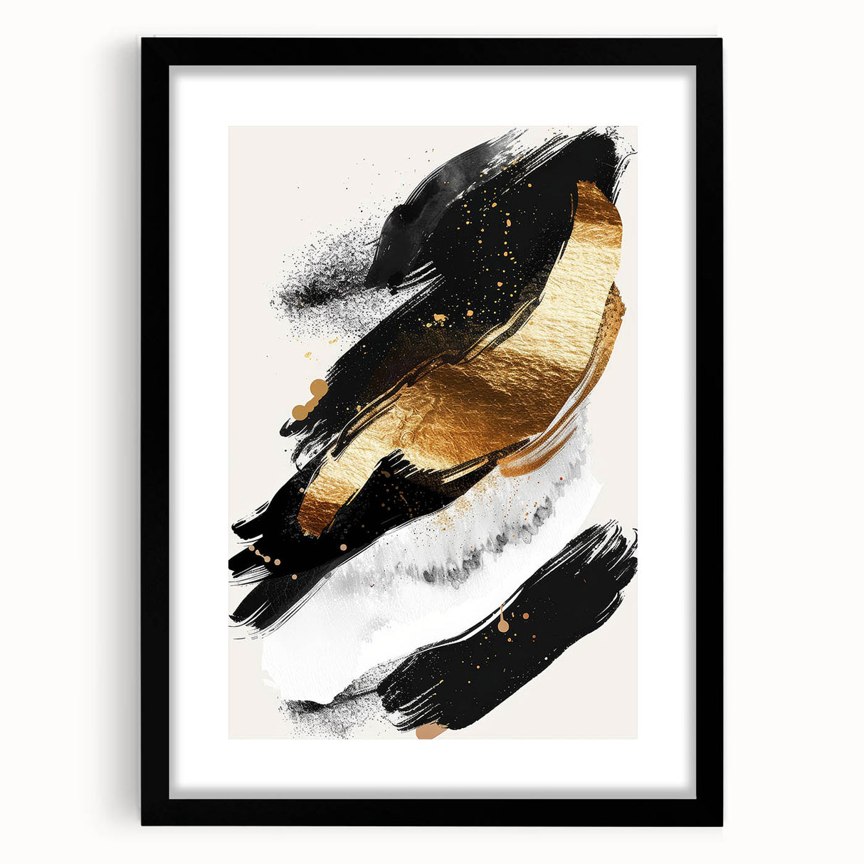 Chic Black and Gold Glam Wall Art – Modern Luxury Home Decor Piece