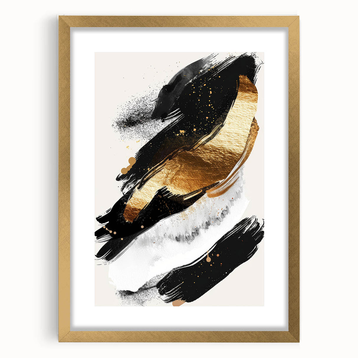Chic Black and Gold Glam Wall Art – Modern Luxury Home Decor Piece
