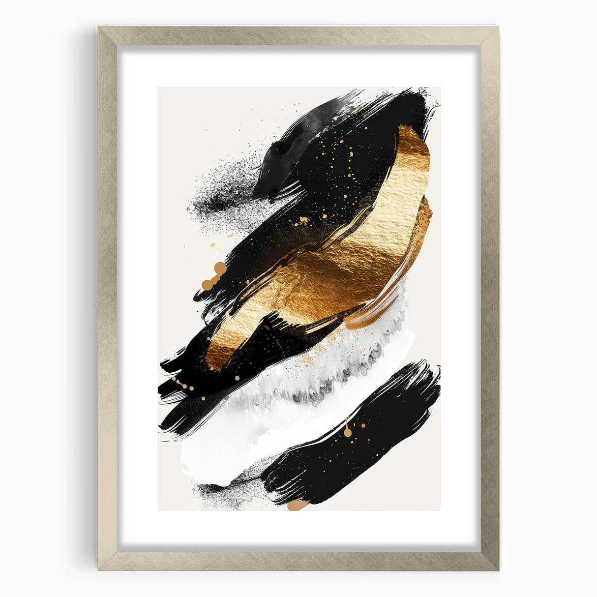 Chic Black and Gold Glam Wall Art – Modern Luxury Home Decor Piece