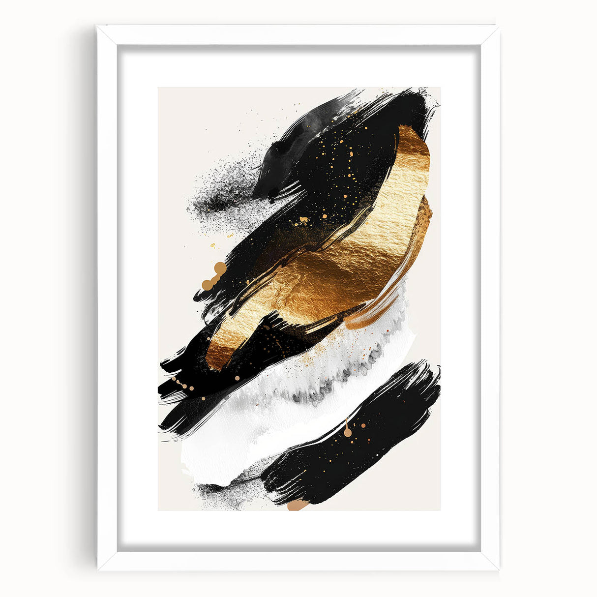 Chic Black and Gold Glam Wall Art – Modern Luxury Home Decor Piece