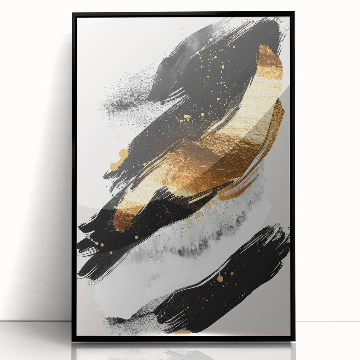 Chic Black and Gold Glam Wall Art – Modern Luxury Home Decor Piece
