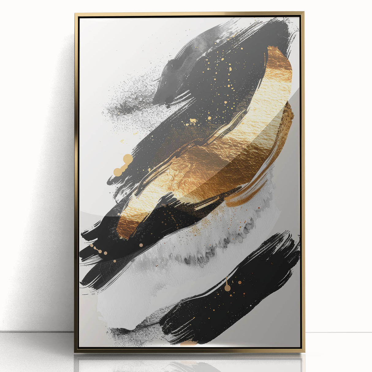 Chic Black and Gold Glam Wall Art – Modern Luxury Home Decor Piece