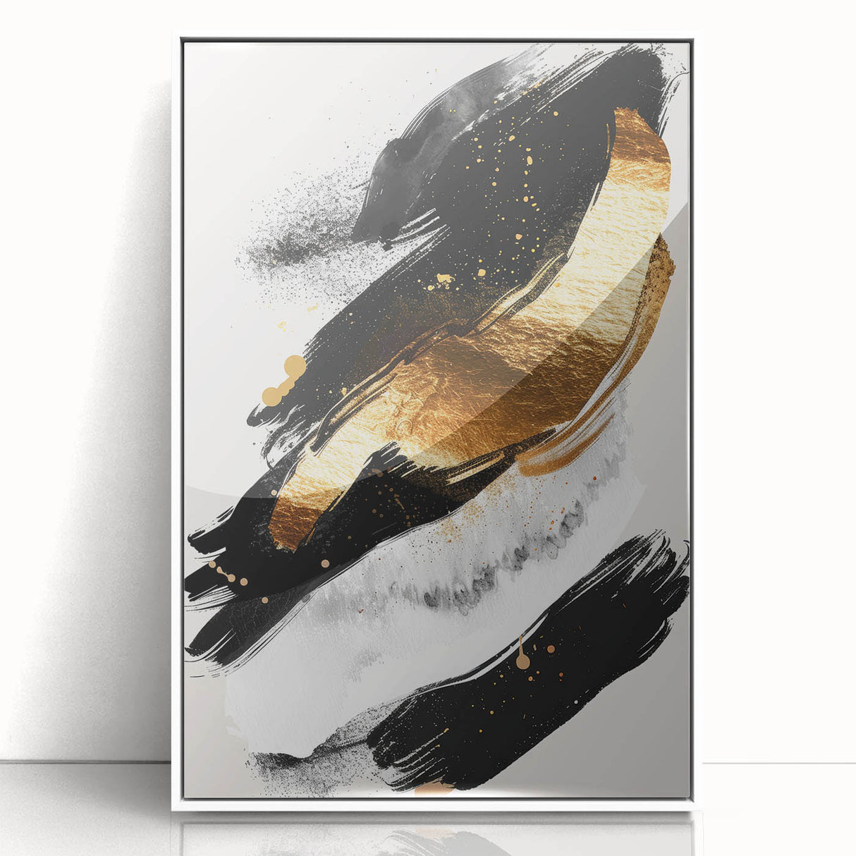 Chic Black and Gold Glam Wall Art – Modern Luxury Home Decor Piece