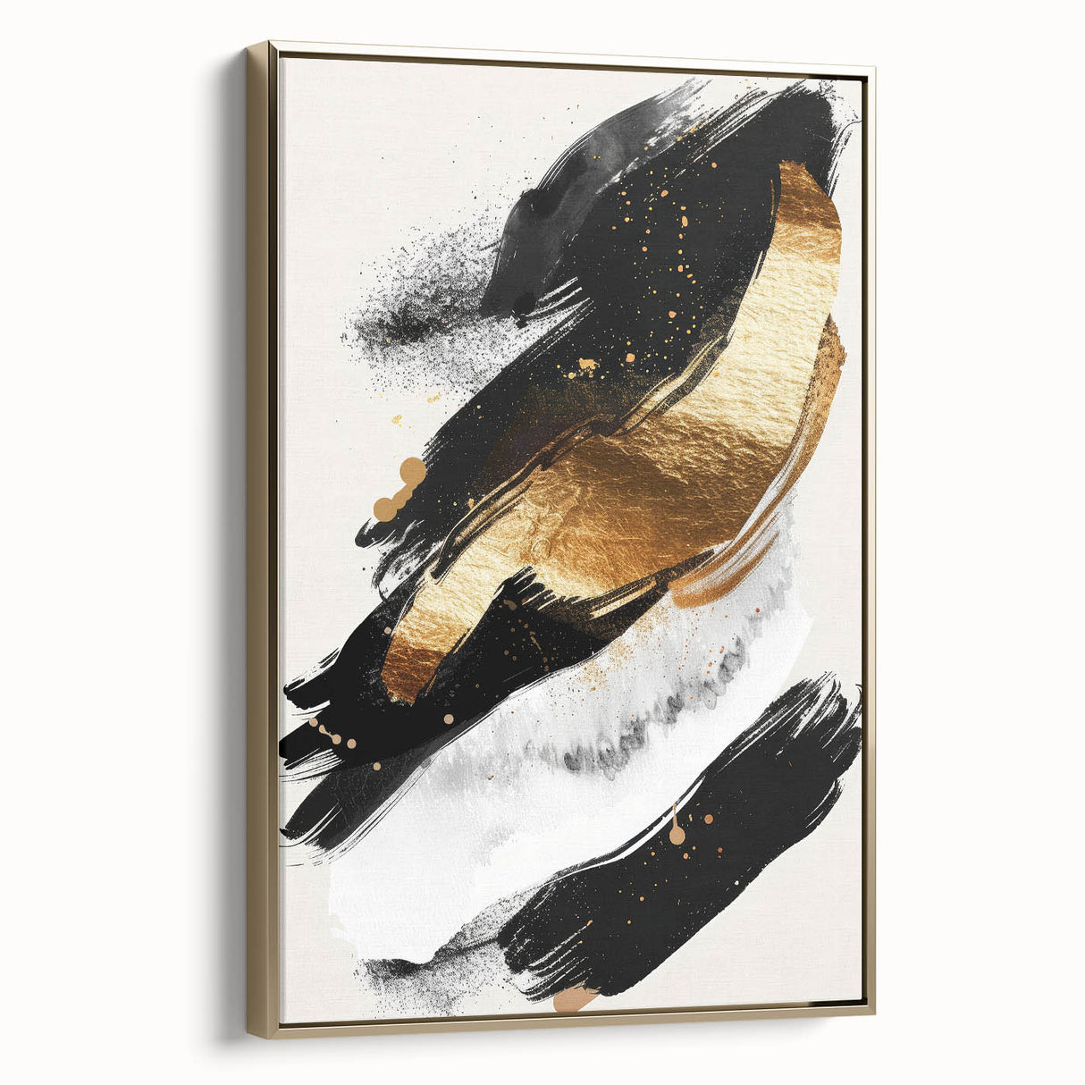 Chic Black and Gold Glam Wall Art – Modern Luxury Home Decor Piece