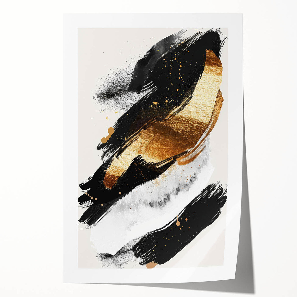 Chic Black and Gold Glam Wall Art – Modern Luxury Home Decor Piece