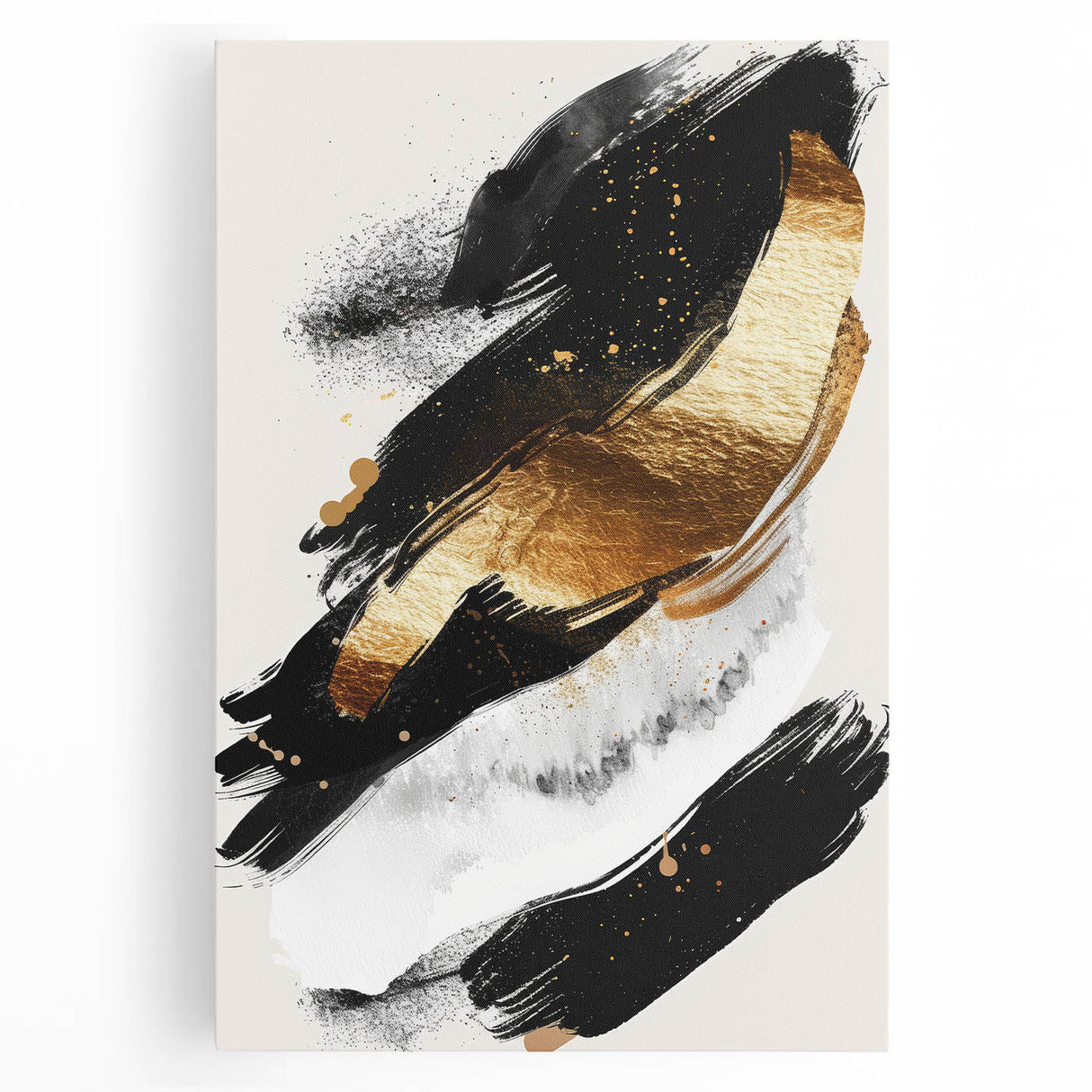 Chic Black and Gold Glam Wall Art – Modern Luxury Home Decor Piece