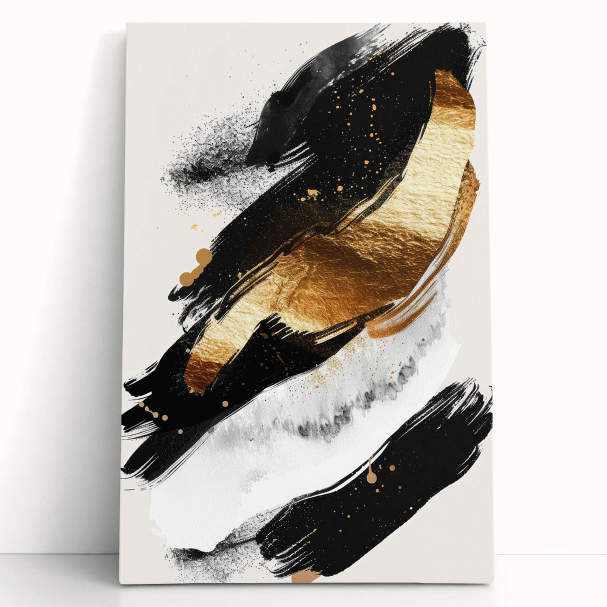 Chic Black and Gold Glam Wall Art – Modern Luxury Home Decor Piece