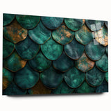 Glamorous Green and Gold Abstract Leaf Wall Art – Luxury Modern Decor