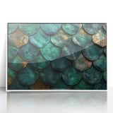 Glamorous Green and Gold Abstract Leaf Wall Art – Luxury Modern Decor