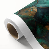 Glamorous Green and Gold Abstract Leaf Wall Art – Luxury Modern Decor