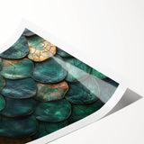 Glamorous Green and Gold Abstract Leaf Wall Art – Luxury Modern Decor