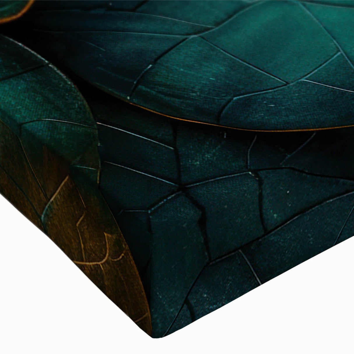 Glamorous Green and Gold Abstract Leaf Wall Art – Luxury Modern Decor