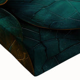 Glamorous Green and Gold Abstract Leaf Wall Art – Luxury Modern Decor