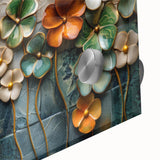 Glamorous Floral Wall Art in Green, Gold, and Earth Tones – Modern Decor