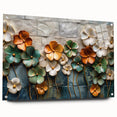 Glamorous Floral Wall Art in Green, Gold, and Earth Tones – Modern Decor