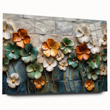Glamorous Floral Wall Art in Green, Gold, and Earth Tones – Modern Decor