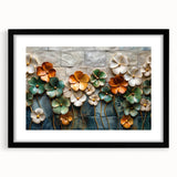 Glamorous Floral Wall Art in Green, Gold, and Earth Tones – Modern Decor