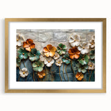 Glamorous Floral Wall Art in Green, Gold, and Earth Tones – Modern Decor