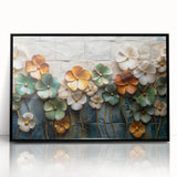 Glamorous Floral Wall Art in Green, Gold, and Earth Tones – Modern Decor