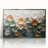 Glamorous Floral Wall Art in Green, Gold, and Earth Tones – Modern Decor