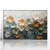 Glamorous Floral Wall Art in Green, Gold, and Earth Tones – Modern Decor