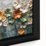 Glamorous Floral Wall Art in Green, Gold, and Earth Tones – Modern Decor