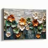 Glamorous Floral Wall Art in Green, Gold, and Earth Tones – Modern Decor