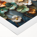 Glamorous Floral Wall Art in Green, Gold, and Earth Tones – Modern Decor