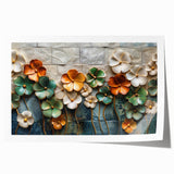 Glamorous Floral Wall Art in Green, Gold, and Earth Tones – Modern Decor