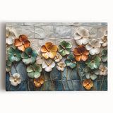 Glamorous Floral Wall Art in Green, Gold, and Earth Tones – Modern Decor