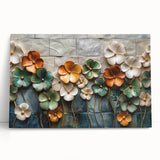 Glamorous Floral Wall Art in Green, Gold, and Earth Tones – Modern Decor